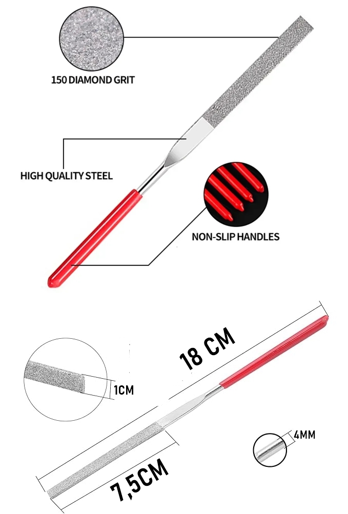 10'lu Profesyonel Elmas Eğe Seti | Hassas Metal Ahşap Cam İşleme Törpüsü 722922