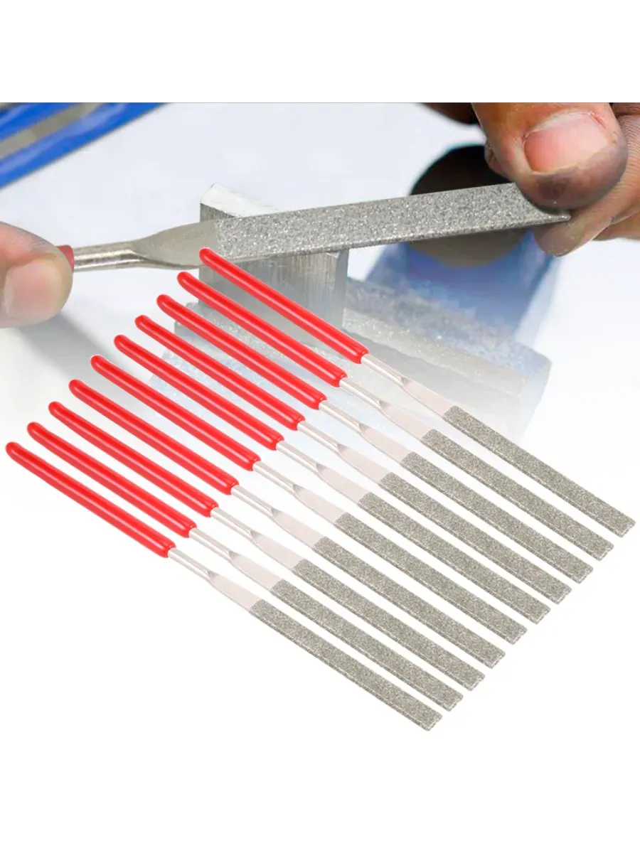 10'lu Profesyonel Elmas Eğe Seti | Hassas Metal Ahşap Cam İşleme Törpüsü 722922