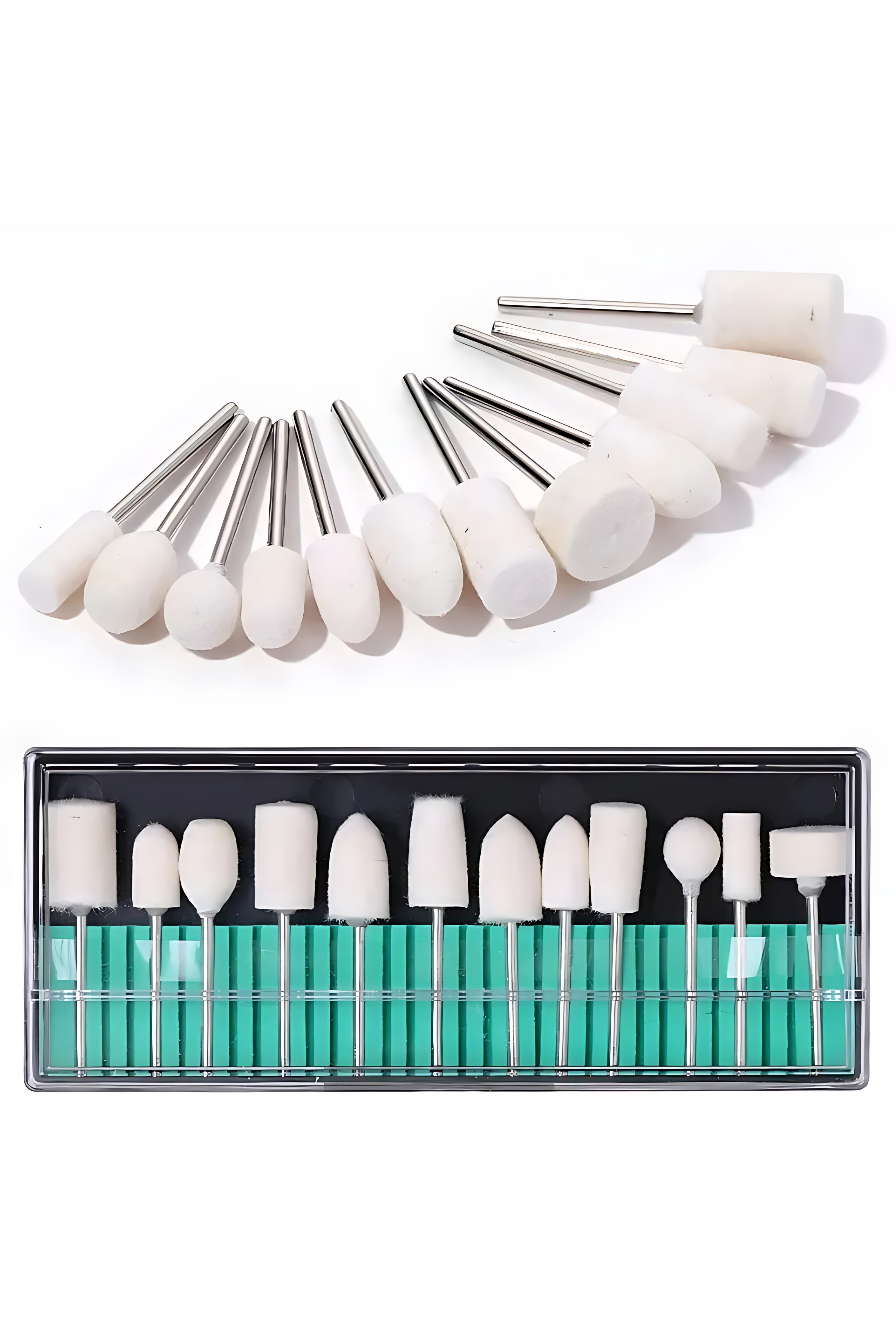 Alistair Serisi 12 Parça Profesyonel Protez Tırnak ve Takı Parlatma Keçe Seti 722926