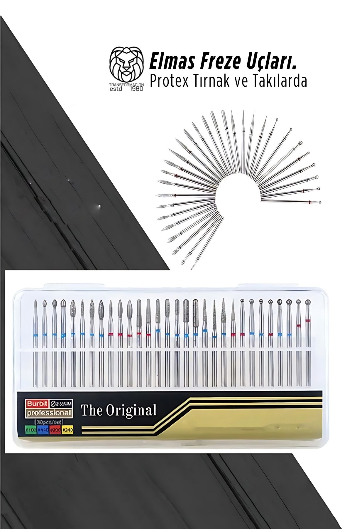 Bella Diamond 30'lu Profesyonel Elmas Freze Protez Jel Tırnak Törpü Ucu Seti 722928