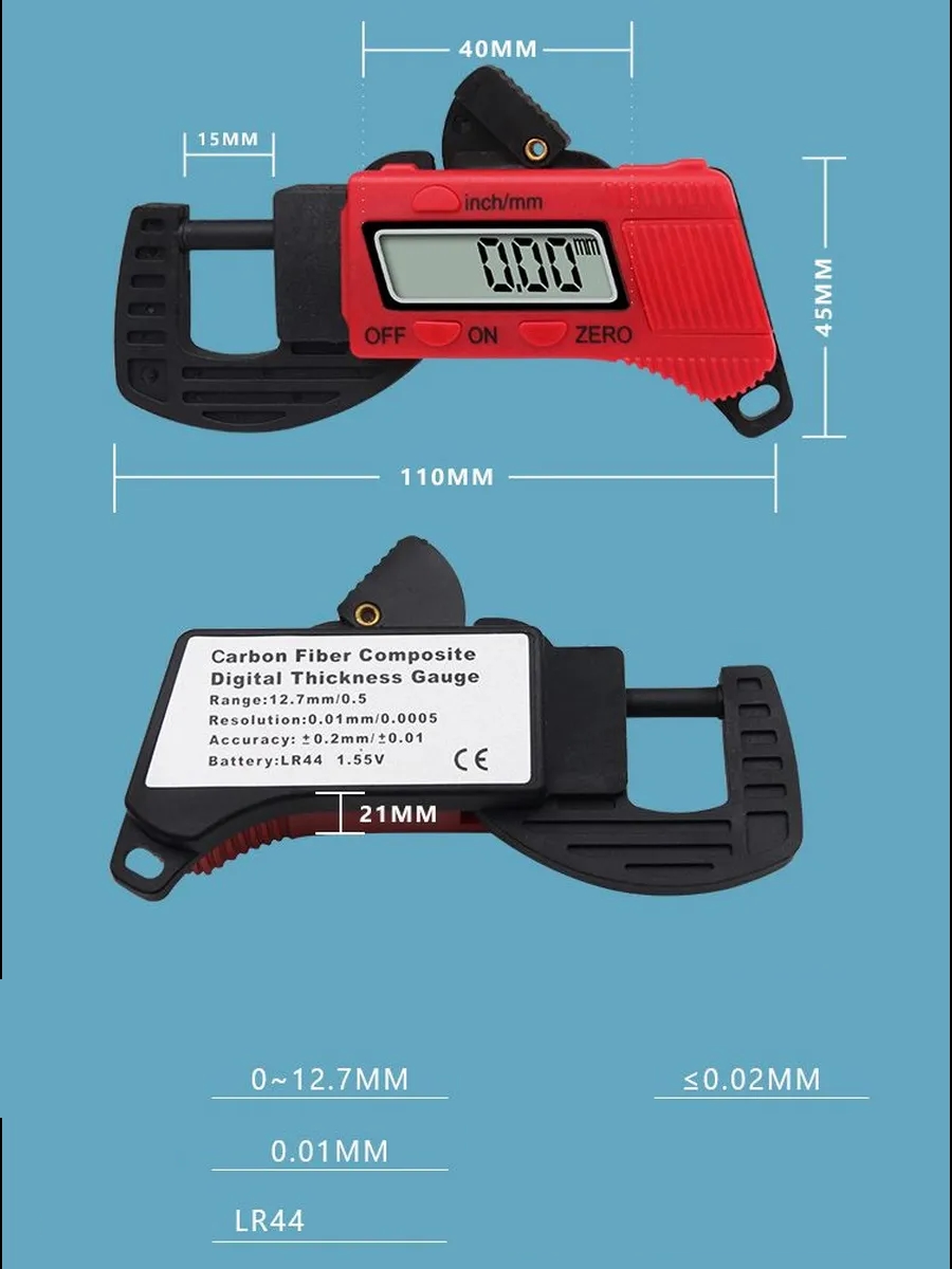 Hassas Dijital Kalınlık Ölçer - Mikro Detay Profesyonel Kumpas 12.7 cm 722933
