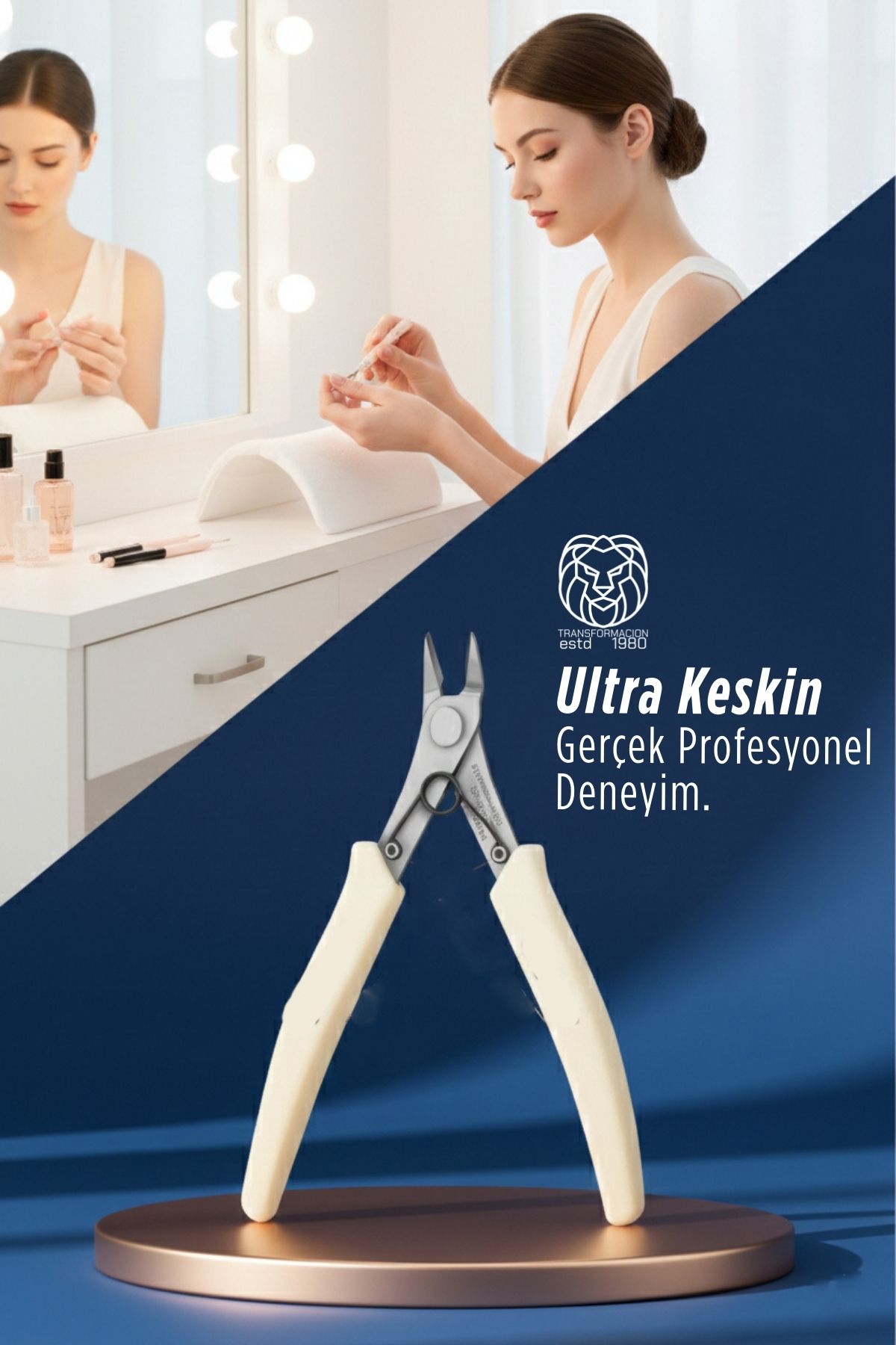 Profesyonel  Ultra Keskin Manikür Pedikür Pensesi - Geniş Ağızlı Çelik Makas 722935