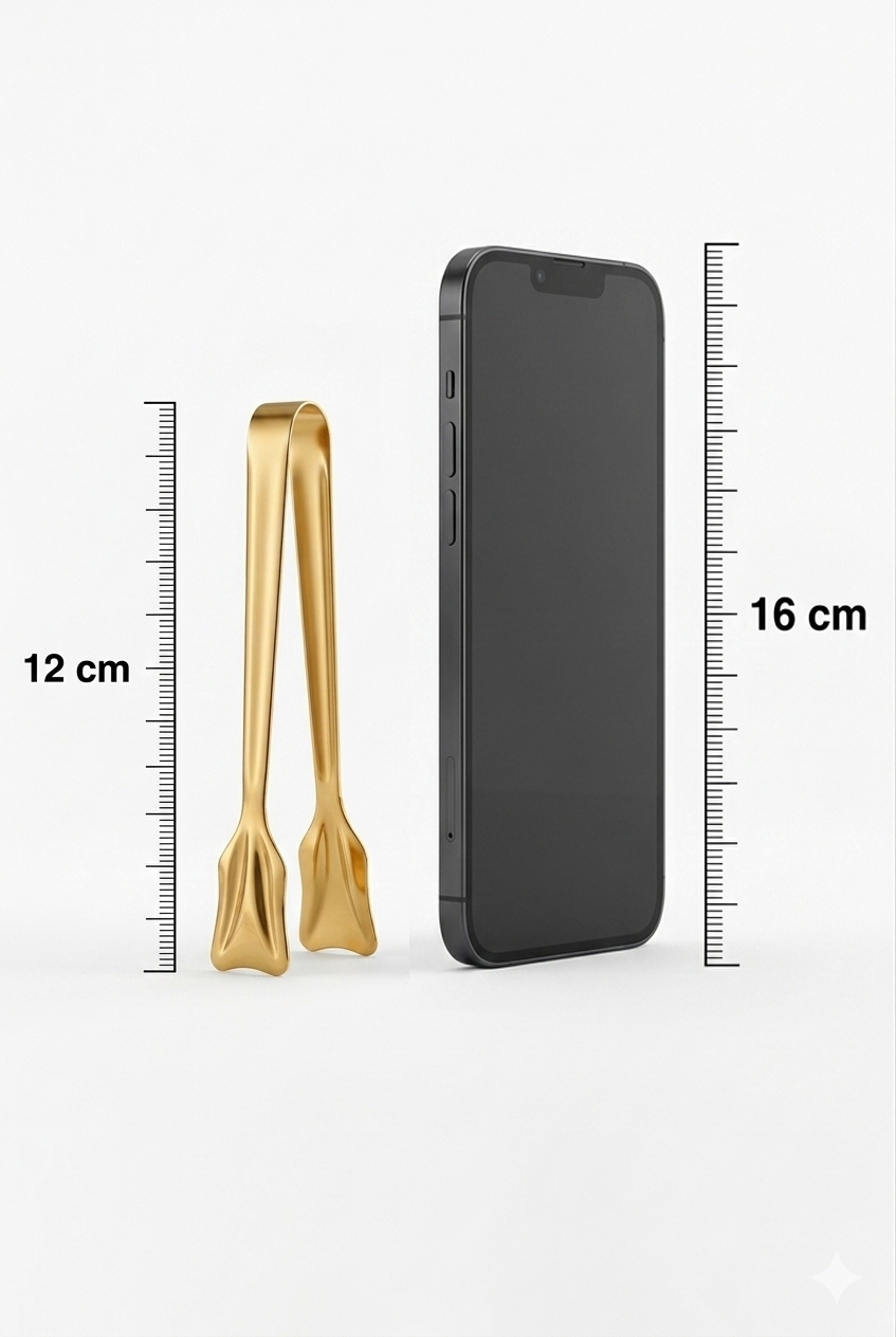 Inês Gold 3'lü Paslanmaz Çelik Mini Şeker Maşası Seti 12cm 722952