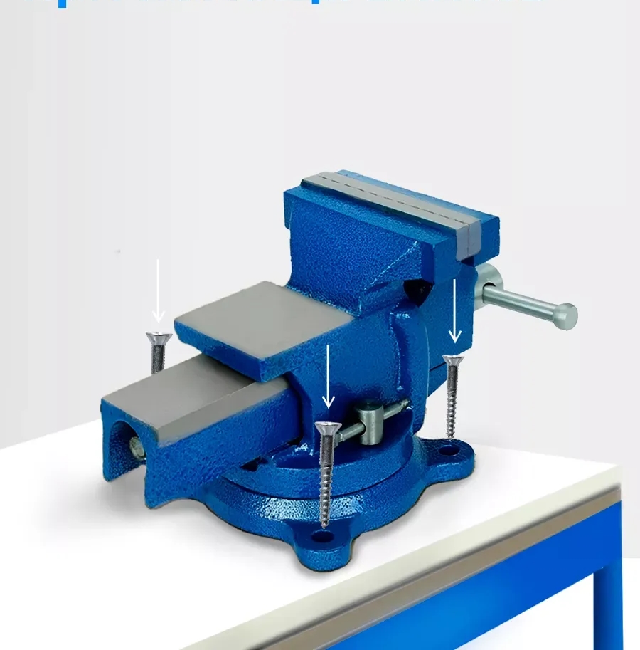 80 mm 360° Döner Tabanlı Profesyonel Çelik Masa Mengenesi 722968