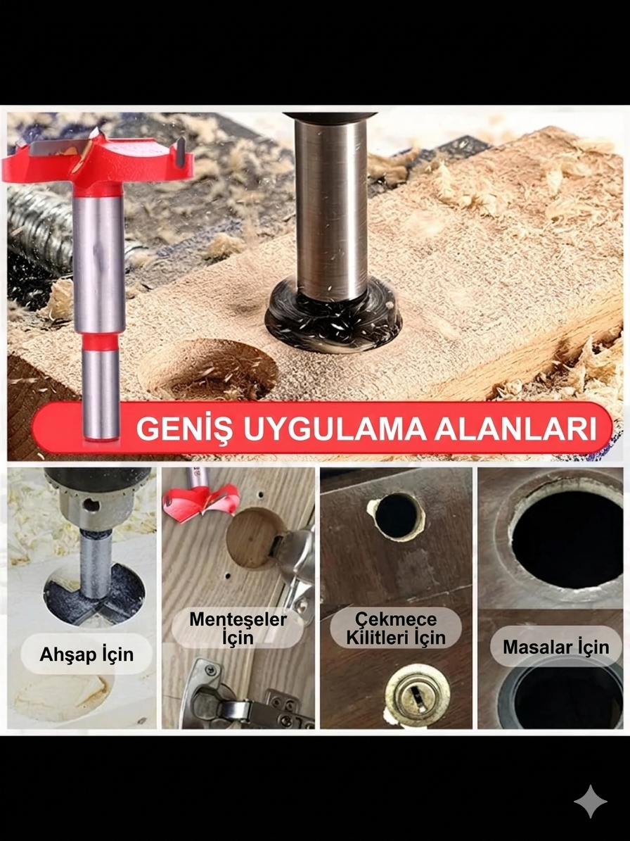 50 MM Ahşap Menteşe Yuvar Teri Açma Ahşap Delme Matkap Ucu 1 cm Şaft 722978