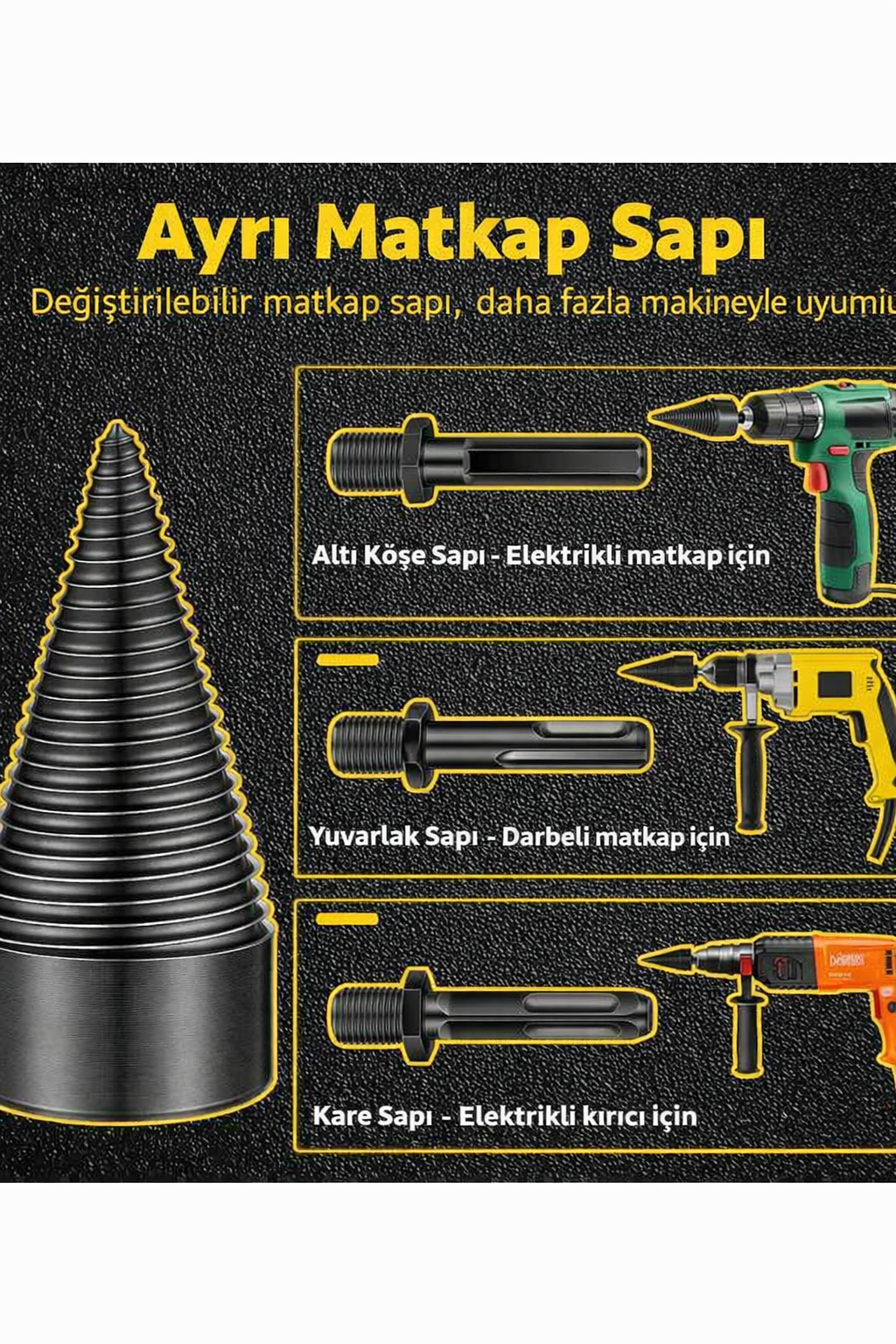 Weber Serisi: 6 Parçalı Profesyonel Çelik Odun Yarma Ahşap Ayırma ve Matkap Ucu Seti 722982