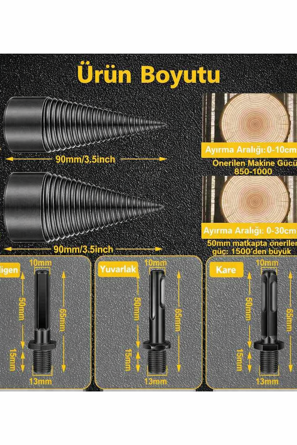 Weber Serisi: 6 Parçalı Profesyonel Çelik Odun Yarma Ahşap Ayırma ve Matkap Ucu Seti 722982