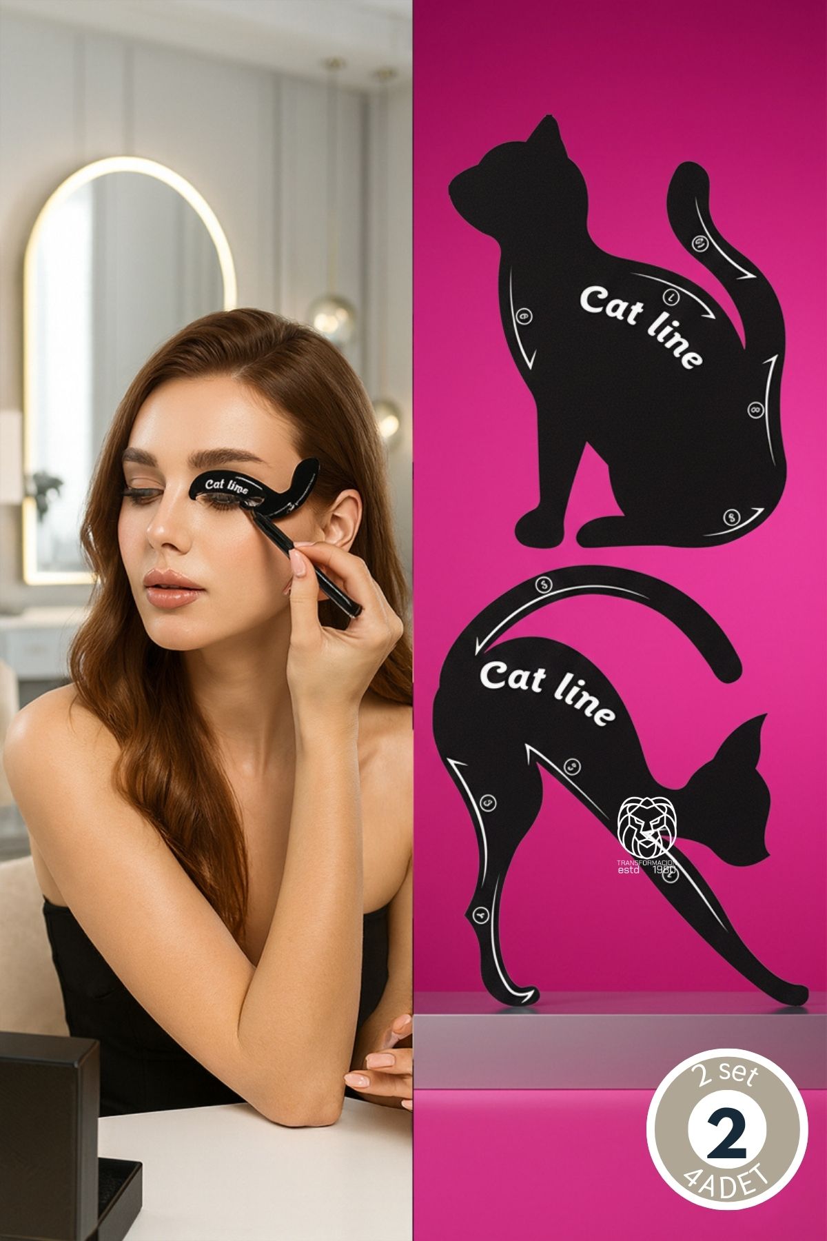Alessandra Vante Serisi 10 Formlu Kedi Gözü Eyeliner Şablonu - 4 lü Profesyonel Set 722908