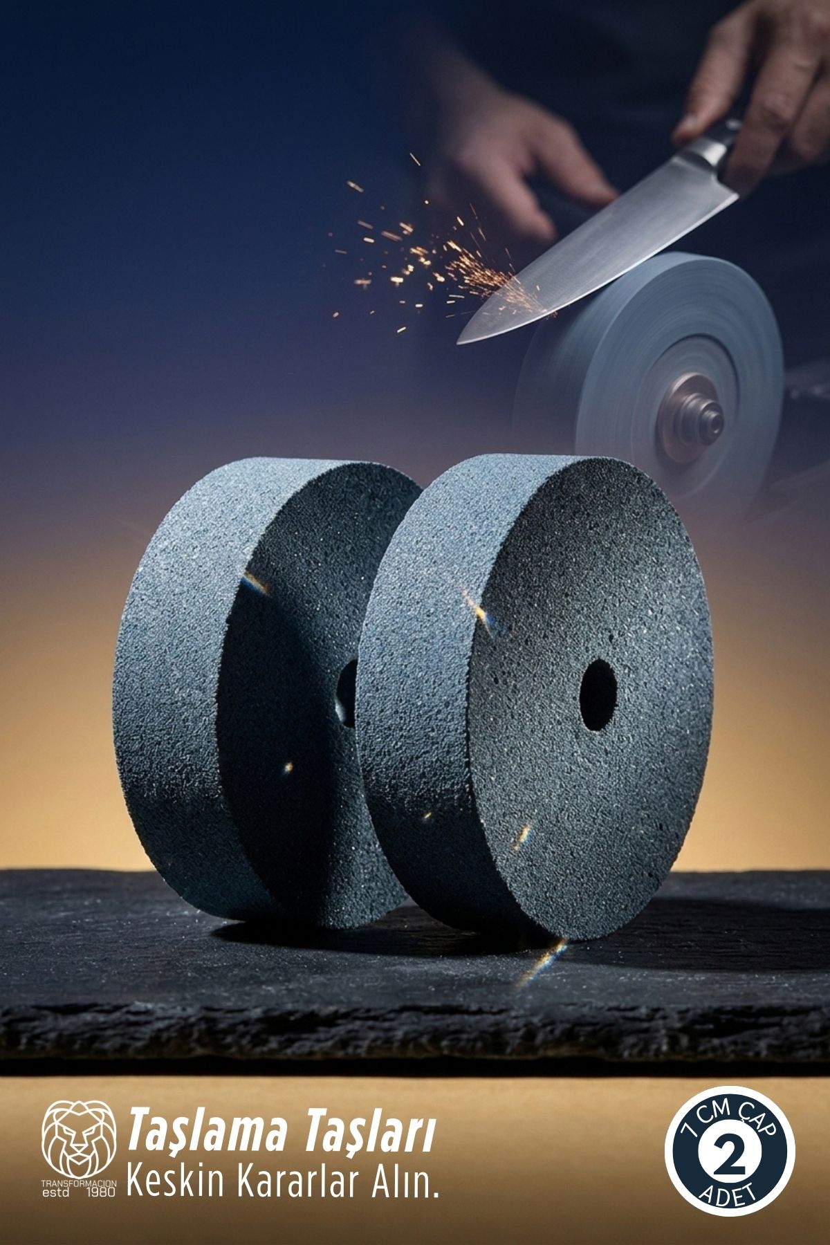 2’li Bıçak Bileme Taşı - Matkap ve Taşlama Uyumlu Profesyonel Set 722938