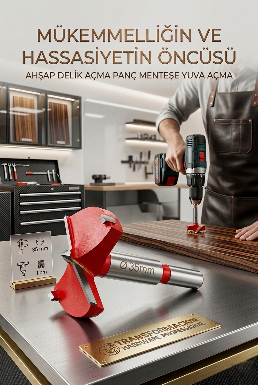 35 MM Ahşap Menteşe Yuvar Teri Açma Ahşap Delme Matkap Ucu 1 cm Şaft 722975