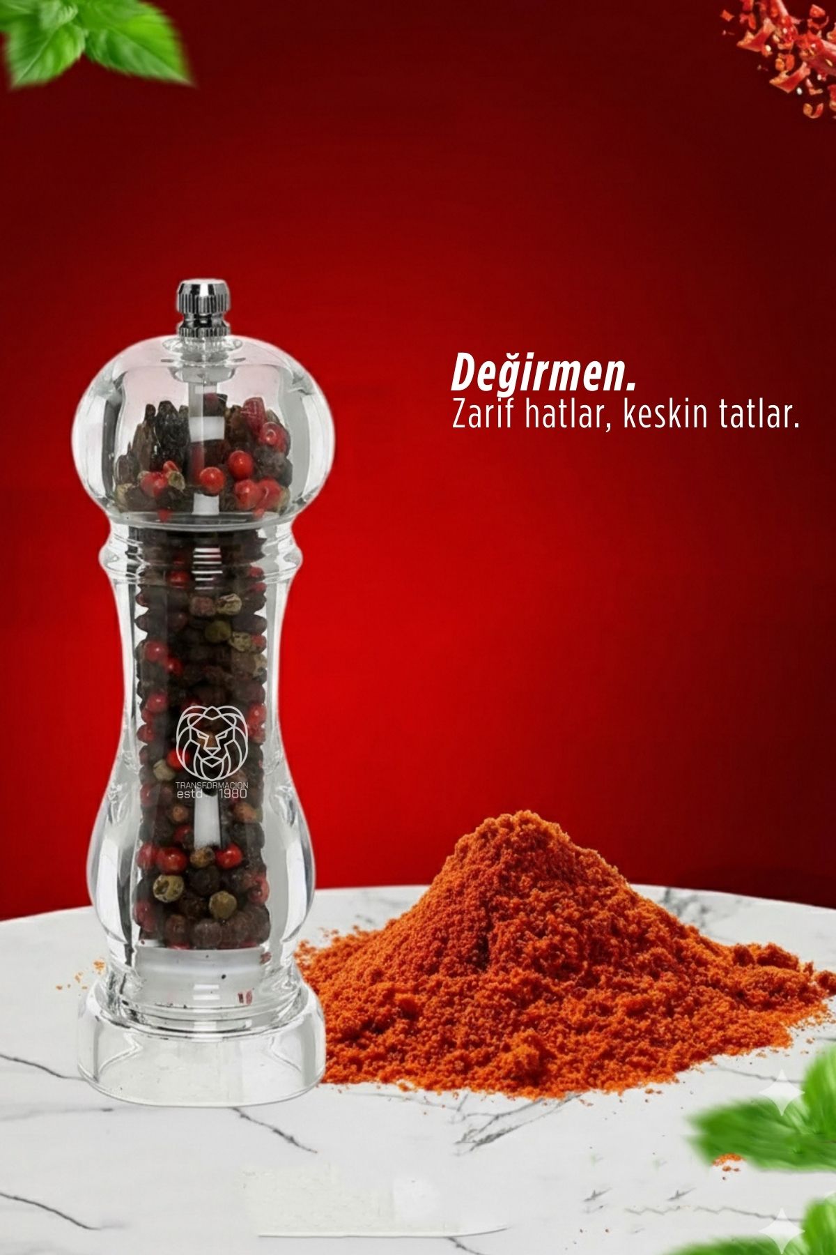 Alistair Serisi Kristal Akrilik Seramik Dişli Ayarlanabilir Lüks Baharat Öğütücü 16 cm 722917