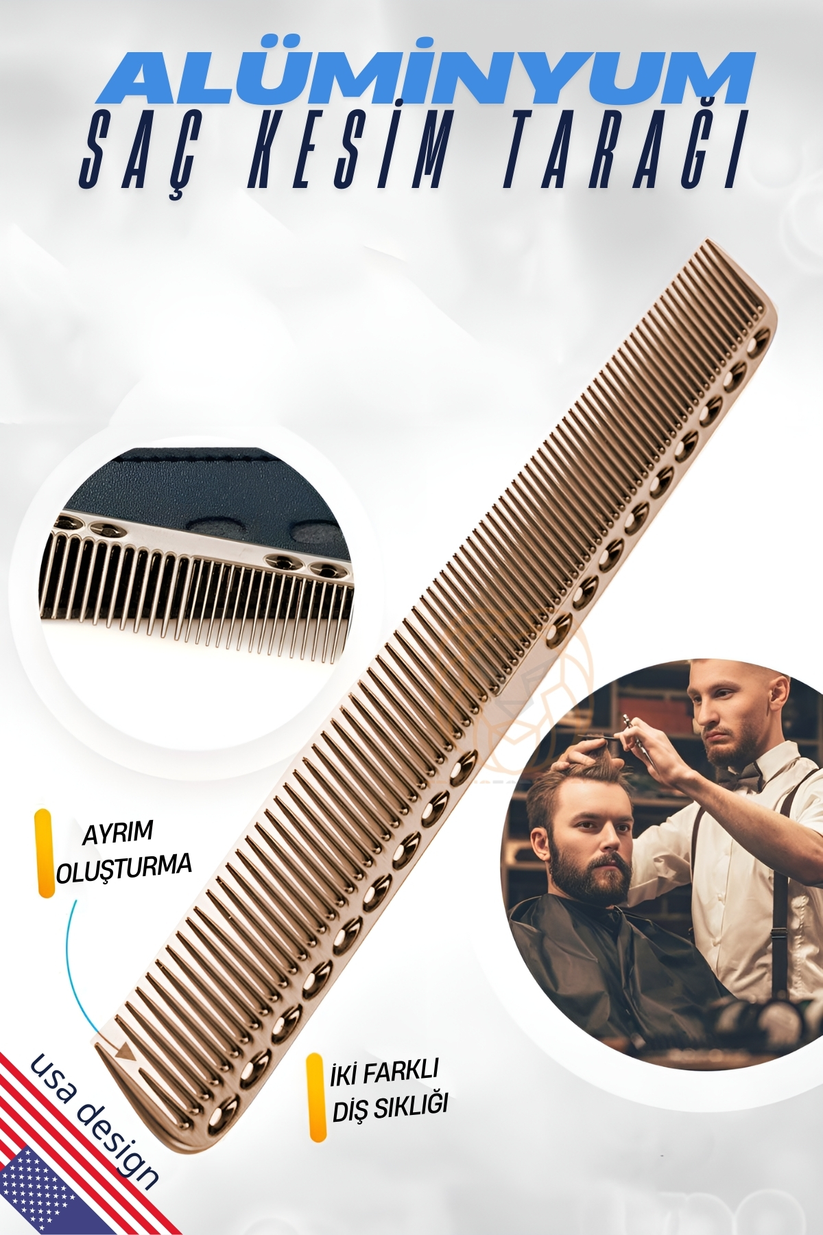 Transformacion Alüminyum Saç Kesim Tarağı Saç Şekillendirme Düzeltme Tarağı ROSE721399