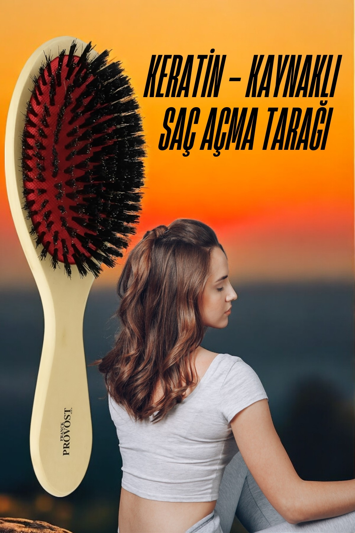 Keratin Mikro Kaynak Saç Açma Fırçası Sağlıklı Ahşap 721412 