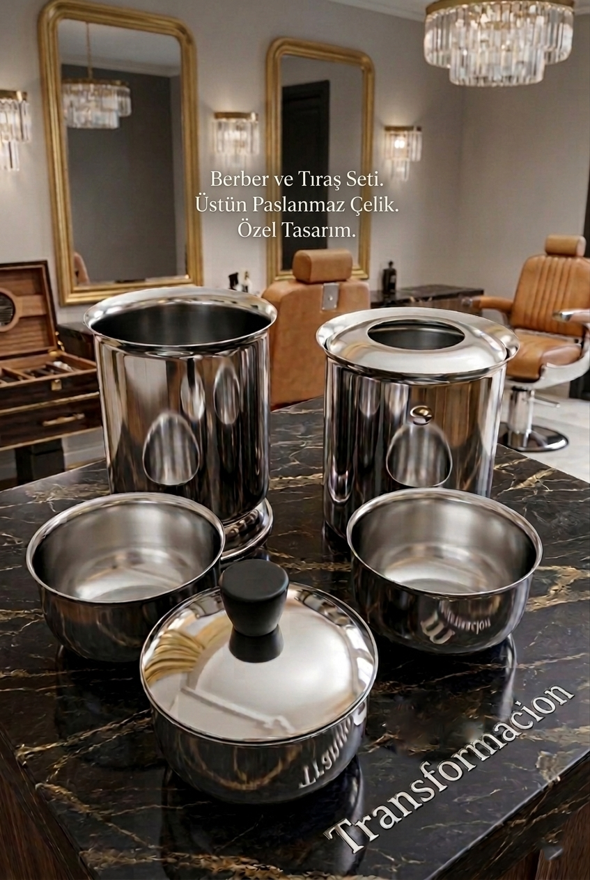 Profesyonel 5'li Çelik Berber Paslanmaz Çelik Tıraş Seti722951