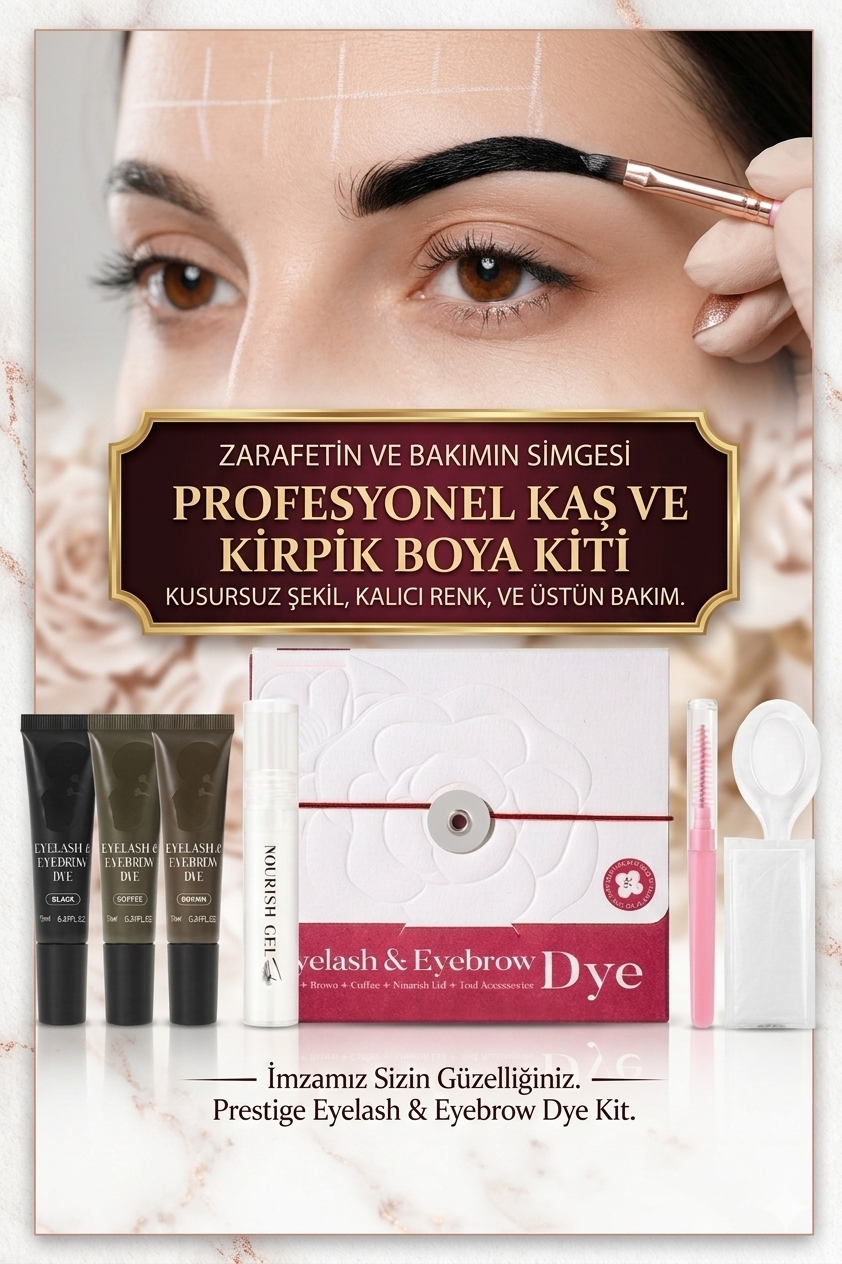 Pratik Kaş Kınası - 60 gün - 10 Dakikada Dövme Etkili Su Geçirmez Kaş & Kirpik Boyası 722963