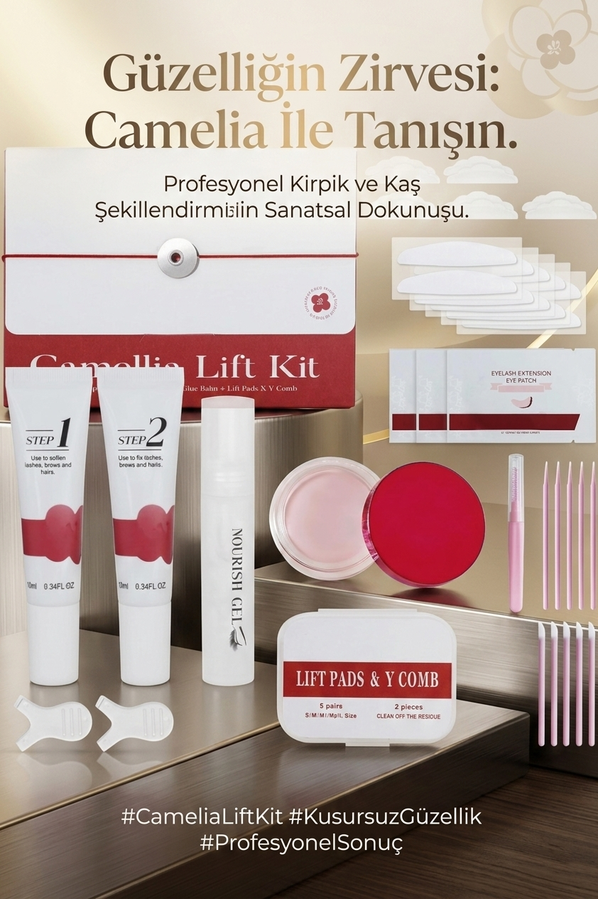 Kamelya Sisteamin Kore Tipi Yapıştırıcısız Kirpik Lifting Kiti60 gün - 10 Dakikada İşlem 722964