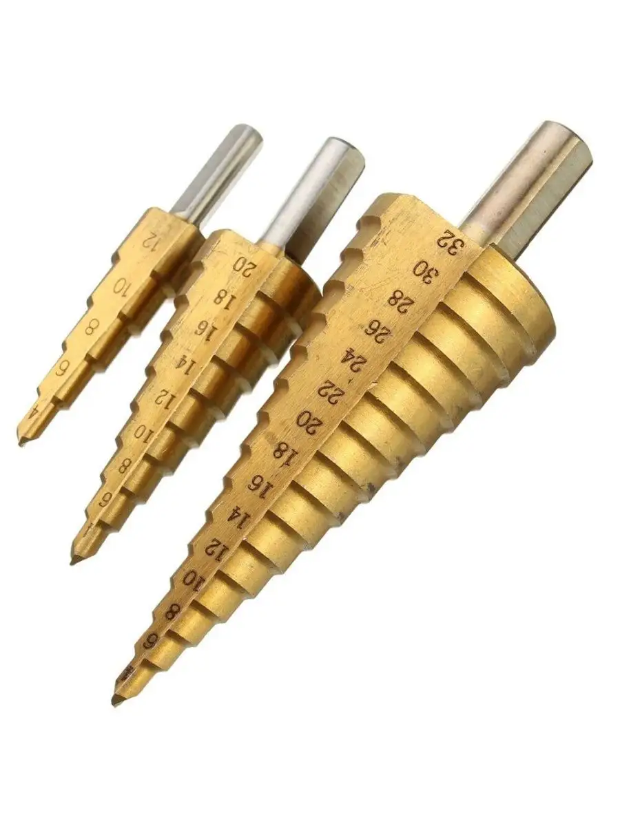 Präzision HSS Titanyum Kademeli Panç Matkap Ucu Seti Ahşap Kutulu 722993