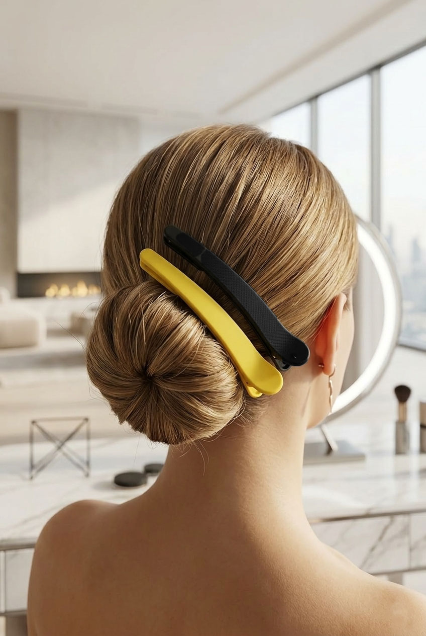 Karbon Fiber Profesyonel Geniş Saç Klipsi Toka Seti 4'lü 722995