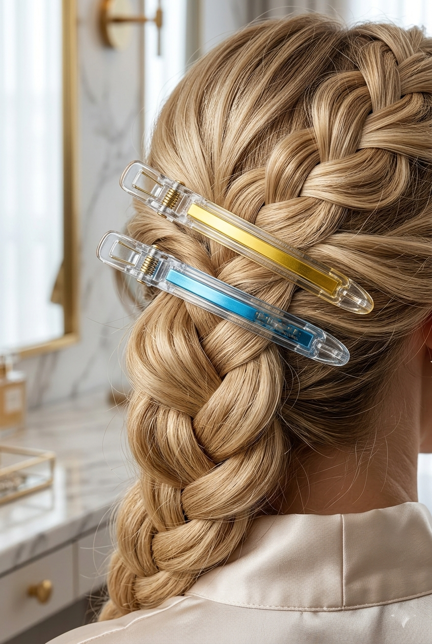 Kristal  Profesyonel Şeffaf Kuaför Saç Klips Toka Seti 5'li 722996