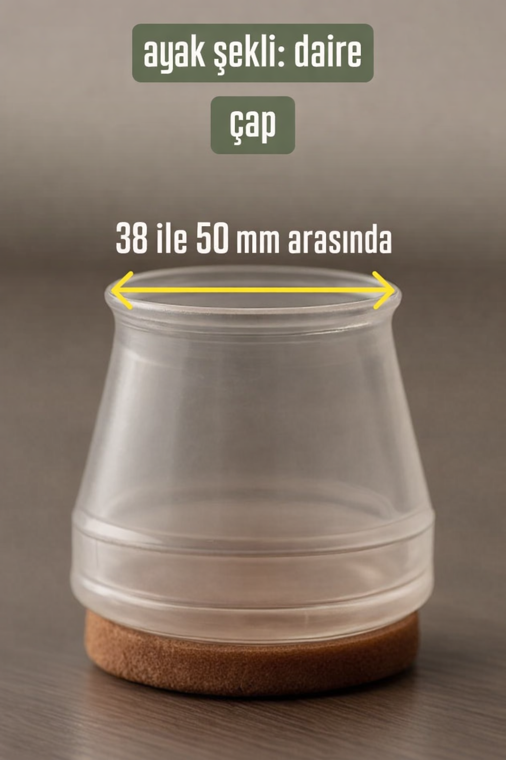  Silent Keçe Tabanlı Şeffaf Sandalye Ayak Koruyucu 24'lü Set 723001