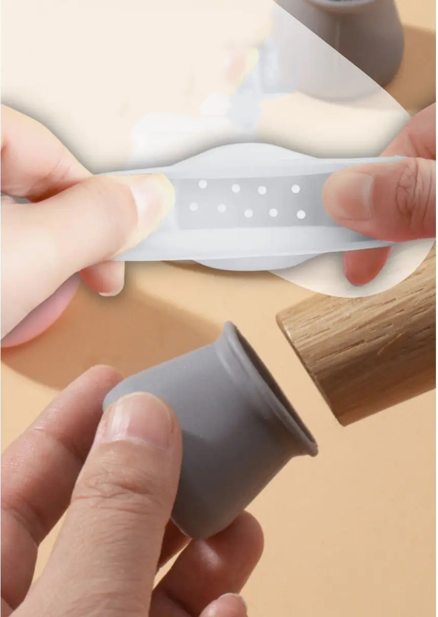 Silikonlu Sandalye Ayak Koruyucu – Sessiz ve Çiziksiz Kullanım, 40’lı Set GRİ 723002