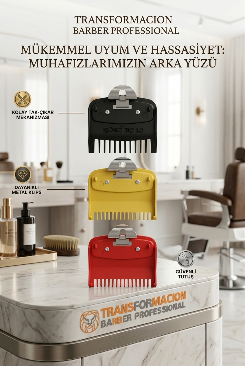 ProfesyonelTıraş Makinesi Tarağı Seti 3'lü  Absolute Professional (1.5mm, 3mm) 723003