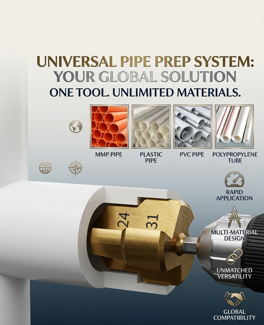 Profesyonel PPRC PVC Su Borusu Diş Açma Seti6 Parça – Havşa Pah Açma Aparatı Tesisatçı Kılavuz Seti