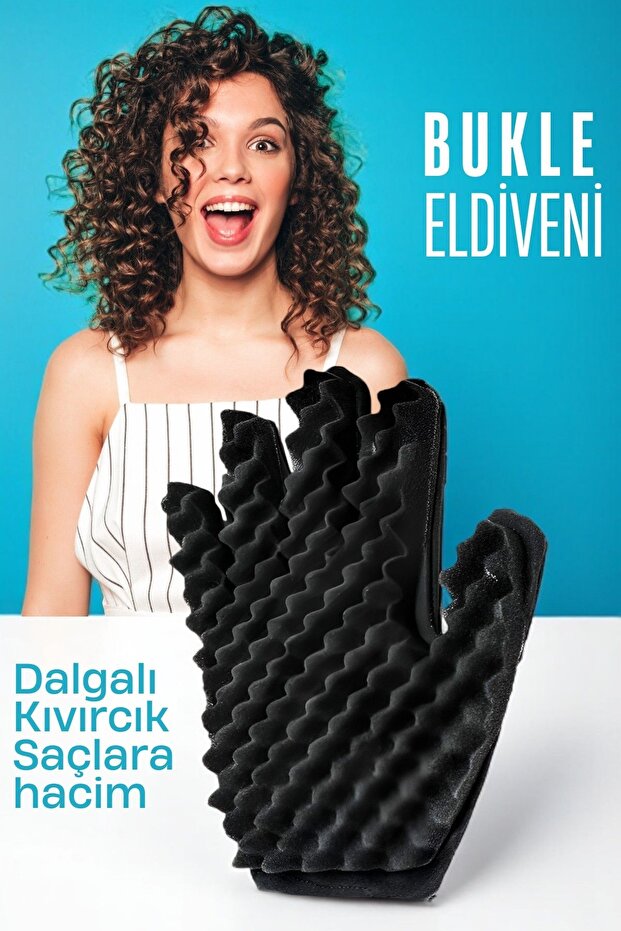  Afro Bukle Süngeri & Eldiven Seti | Profesyonel Saç Şekillendirici 723014