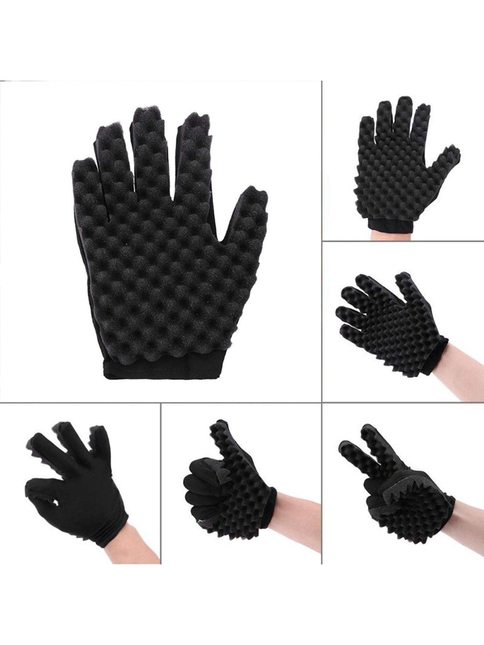  Afro Bukle Süngeri & Eldiven Seti | Profesyonel Saç Şekillendirici 723014