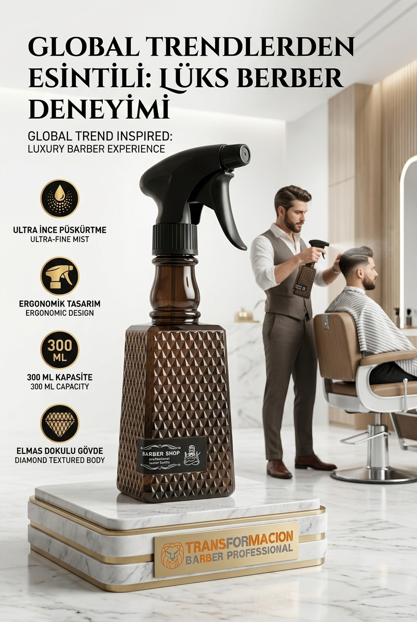 Berber Kuaför Su Spreyi Şişesi Profesyonel Saç Fısfısı 300 ML 723017