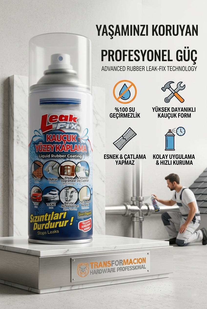 LeakFix Kauçuk Su Yalıtım Spreyi - Anında Sızıntı Önleyicİ 723016