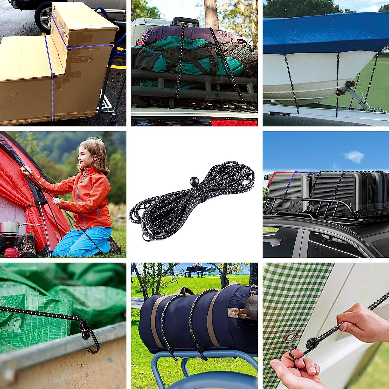 Kancalı Bagaj Lastiği - Bagaj Lastiği Esnek Paslanmaz Kancalı 2 Kancalı 4 lü PAKET 723031