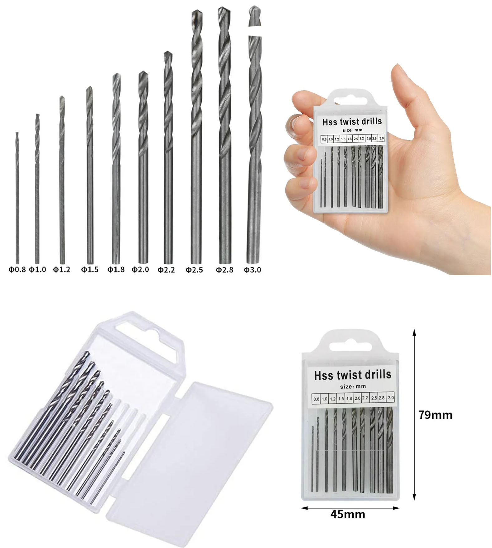 Maximilian Voss Serisi | 10'lu HSS Titanyum Alaşım Mikro Matkap Ucu Seti 723036