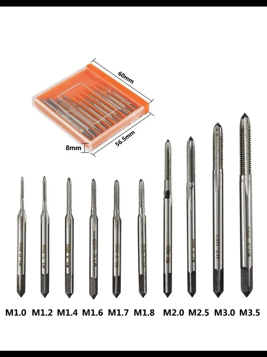Dieter Wolff Serisi | 10'lu HSS Kobalt Mikro Kılavuz Seti (M1-M3.5) 723037
