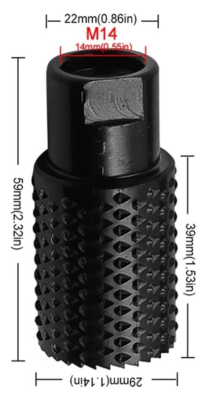 M14 29 mm Panç Törpü Agresif Ahşap Oyma Freze | Avuç Taşlama Uyumlu Şekillendirici 723040