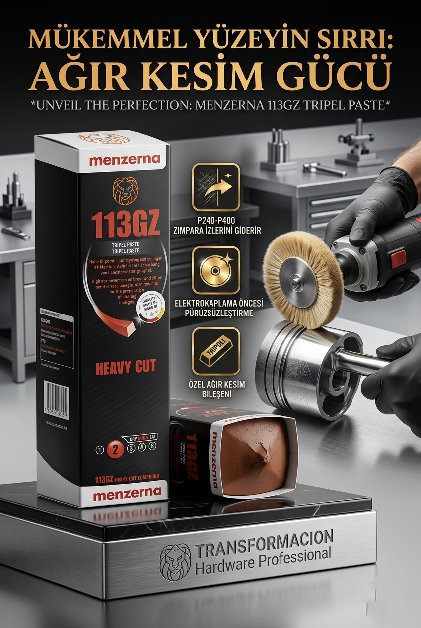 113GZ Heavy Cut Polisaj Pastası | 1.1kg Profesyonel Metal Parlatma Cilası 723042