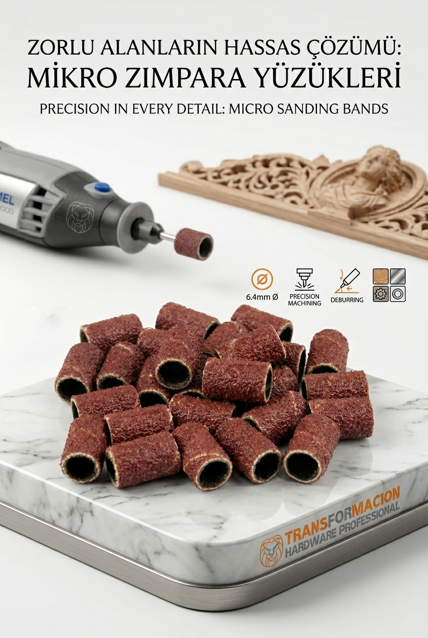 20'li 6.4mm Yüzük Zımpara Seti | Detay İşleme & Çapak Alma 723047