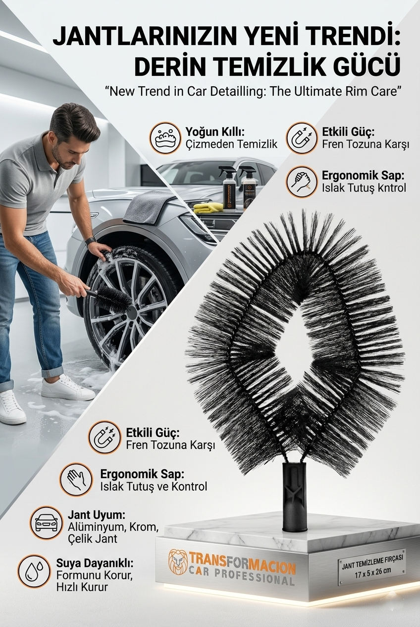 Jant Temizleme Fırçası – Yoğun Kıllı, Derin Temizlik 723053