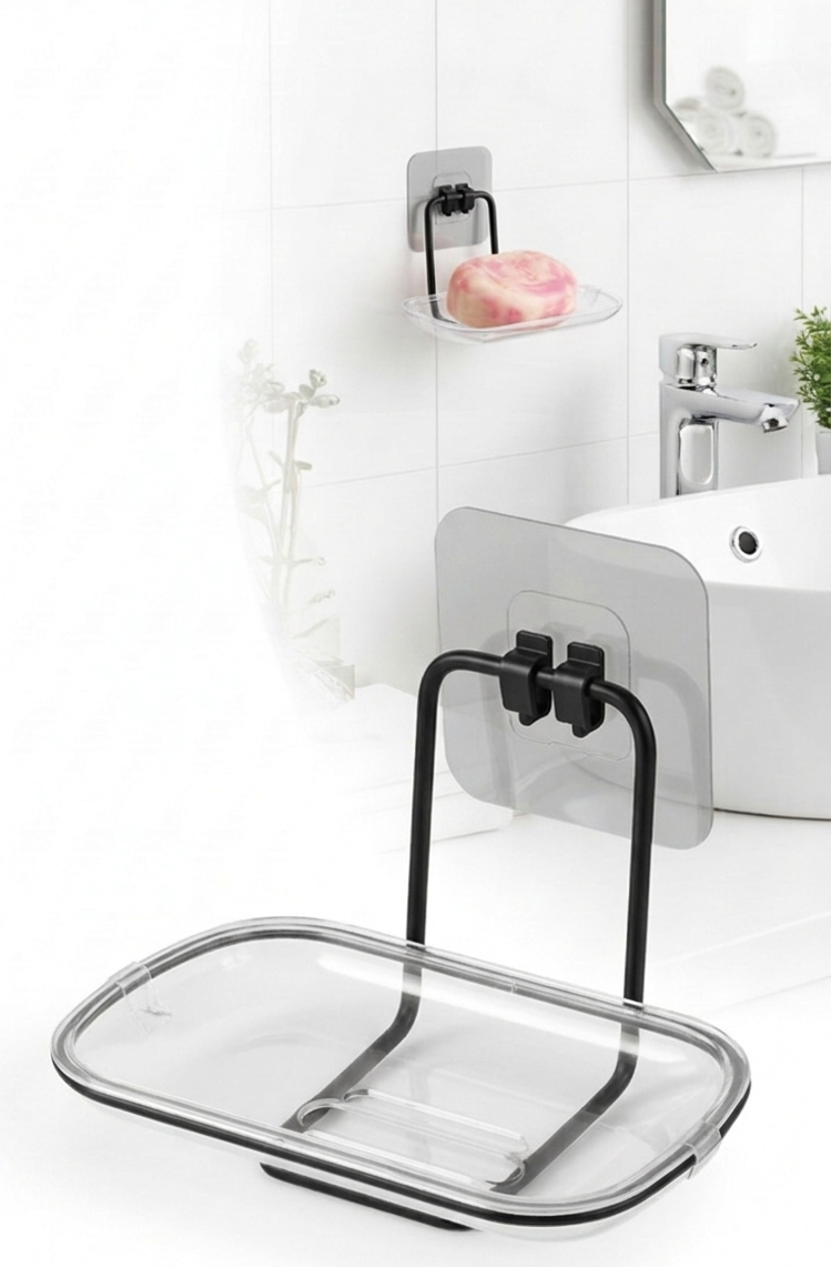 Yapışkanlı Sabunluk – Su Giderli, Katı Sabun Kutusu, 13 x 9 cm 723054