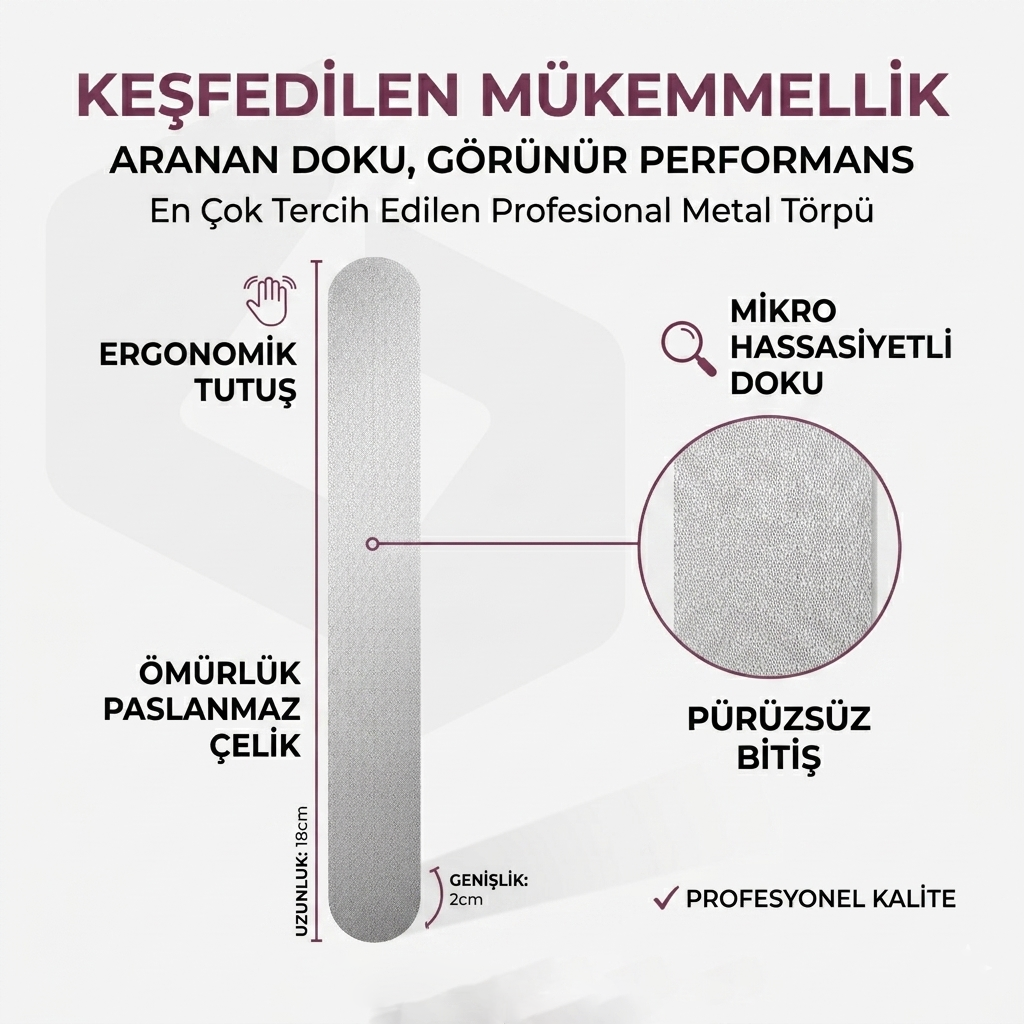 2'li Lazer Kesim Çelik Törpü - Ömürlük Manikür Sanatı Soligen Professional 723060