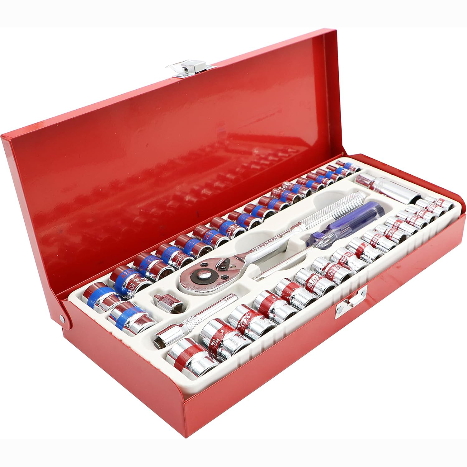 W.GERMANY 40 Parça Lokma Seti 1/4-3/8 | Cr-V, Metal Çantalı Cırcır 723066