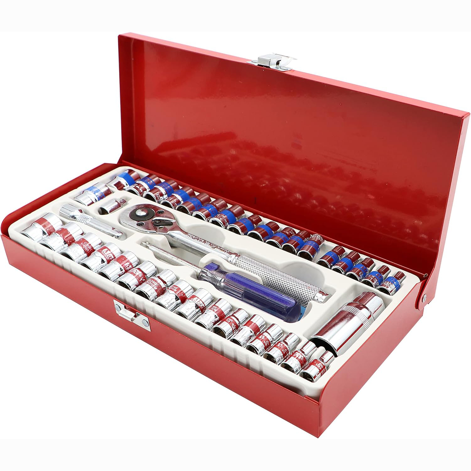 W.GERMANY 40 Parça Lokma Seti 1/4-3/8 | Cr-V, Metal Çantalı Cırcır 723066