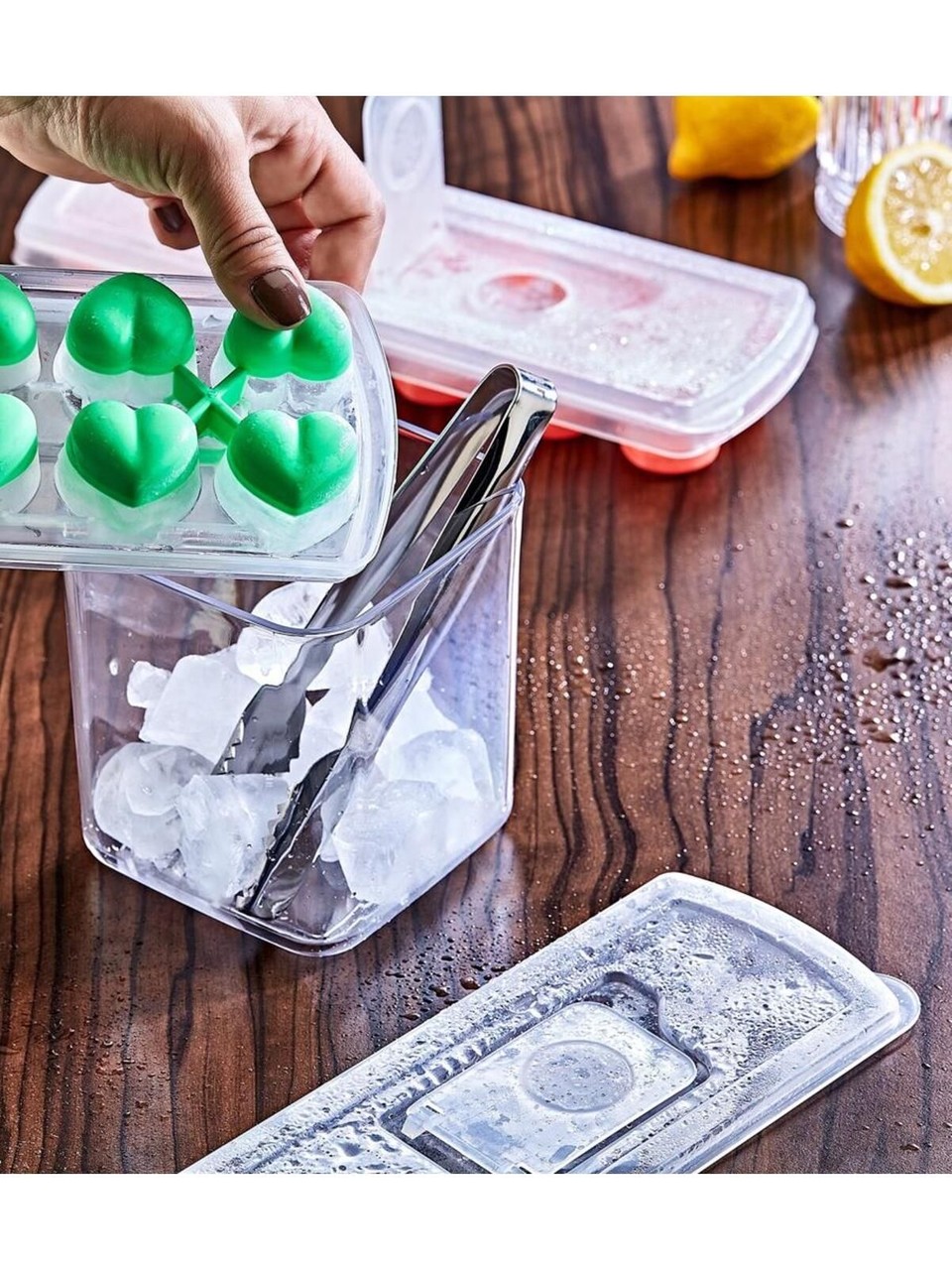 Buz Kalıbı - Bas-Bırak Kapaklı Silikon Buz Kalıbı 720630