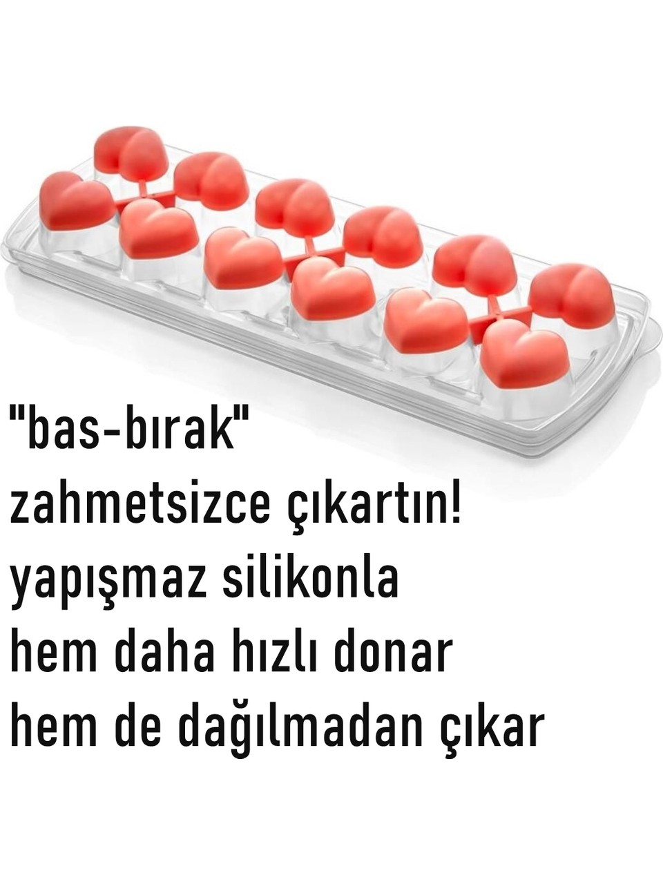 Buz Kalıbı - Bas-Bırak Kapaklı Silikon Buz Kalıbı 720630