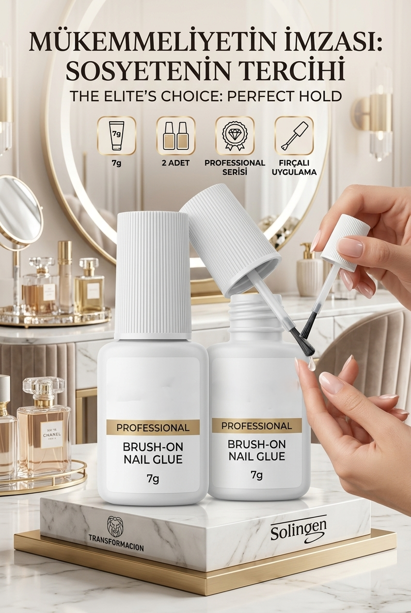 2 ADET Fırçalı Tırnak Yapıştırıcısı 7gr - Kırılmaz Bağ, Profesyonel Sonuç Solingen Professional  723061