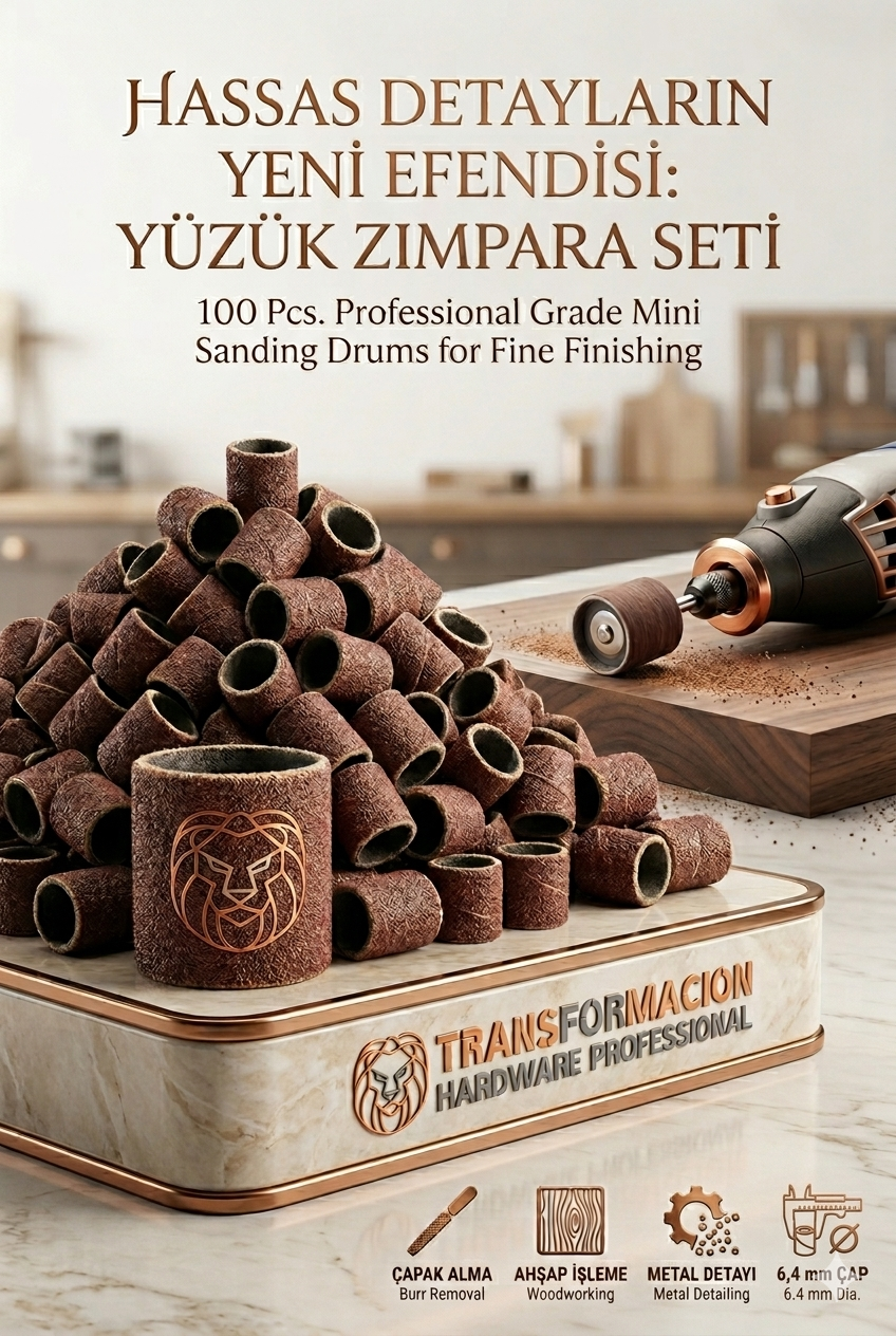 100 Adet 6.4mm Yüzük Zımpara Seti | Detay İşleme & Çapak Alma 723048