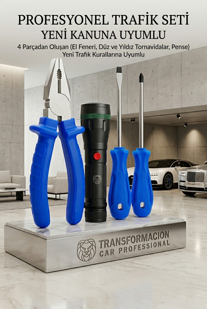 4 Parça Kanun Uyumlu Trafik Seti Pense Tornavida El Feneri 723056