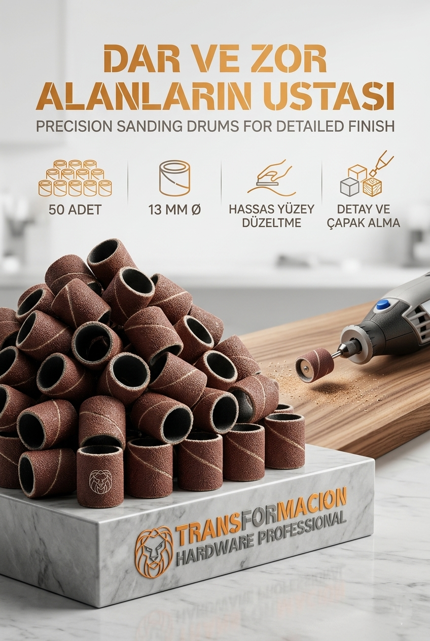 50'li 13 mm Yüzük Zımpara Seti | Detay İşleme & Çapak Alma 723050
