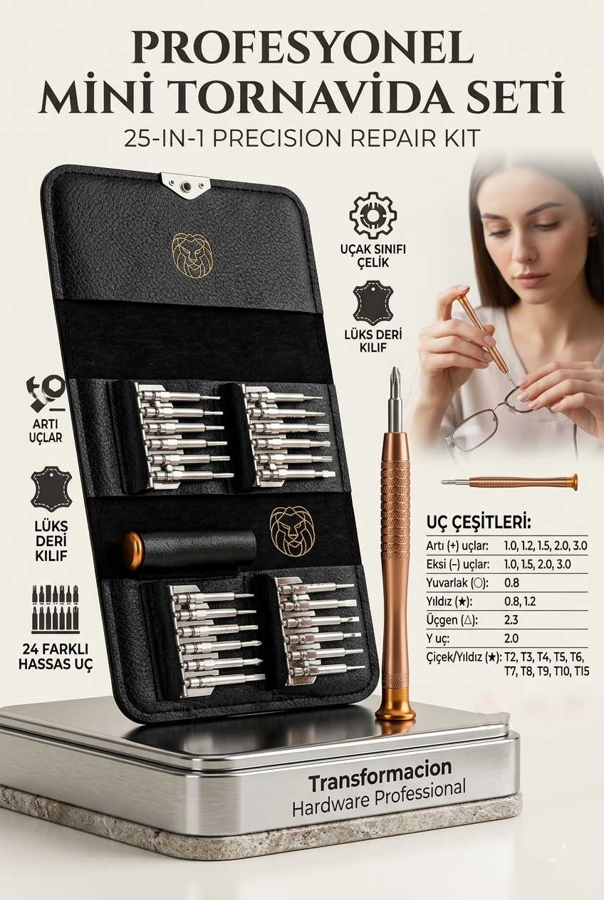 Bauer Serisi | 25'i 1 Arada Profesyonel Hassas Tornavida Seti 723038