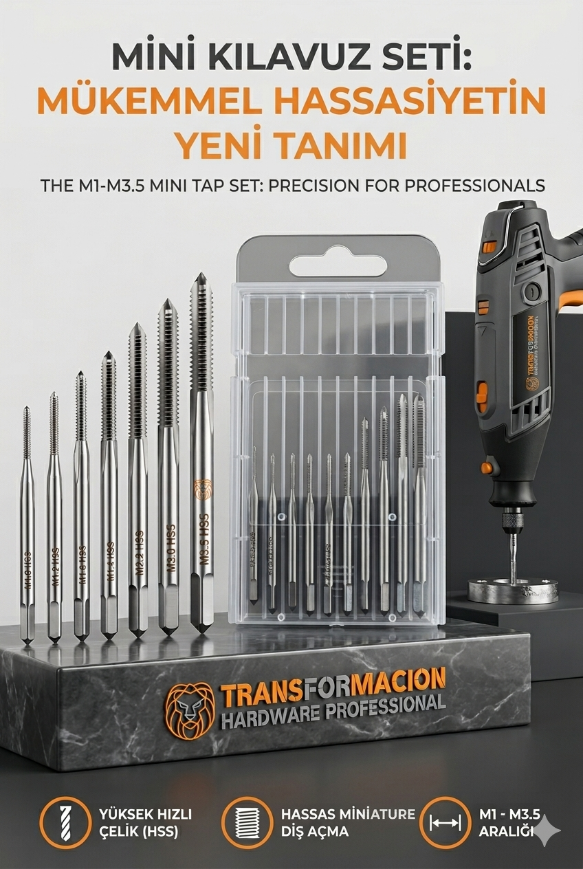 Dieter Wolff Serisi | 10'lu HSS Kobalt Mikro Kılavuz Seti (M1-M3.5) 723037